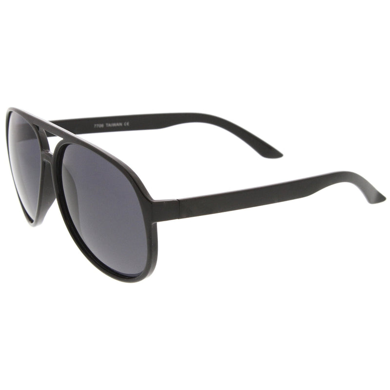 zeroUV Retro 1980's Fashion Plastic Aviator Polarized Lens Sunglasses 6119 Sunglasses White Smoke Black,Tortoise,Tortoise / Brown
