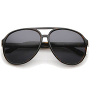 zeroUV Retro 1980's Fashion Plastic Aviator Polarized Lens Sunglasses 6119 Sunglasses White Smoke Tortoise