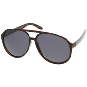 zeroUV Retro 1980's Fashion Plastic Aviator Polarized Lens Sunglasses 6119 Sunglasses White Smoke Black,Tortoise,Tortoise / Brown