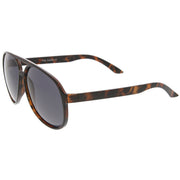 zeroUV Retro 1980's Fashion Plastic Aviator Polarized Lens Sunglasses 6119 Sunglasses White Smoke Black,Tortoise,Tortoise / Brown