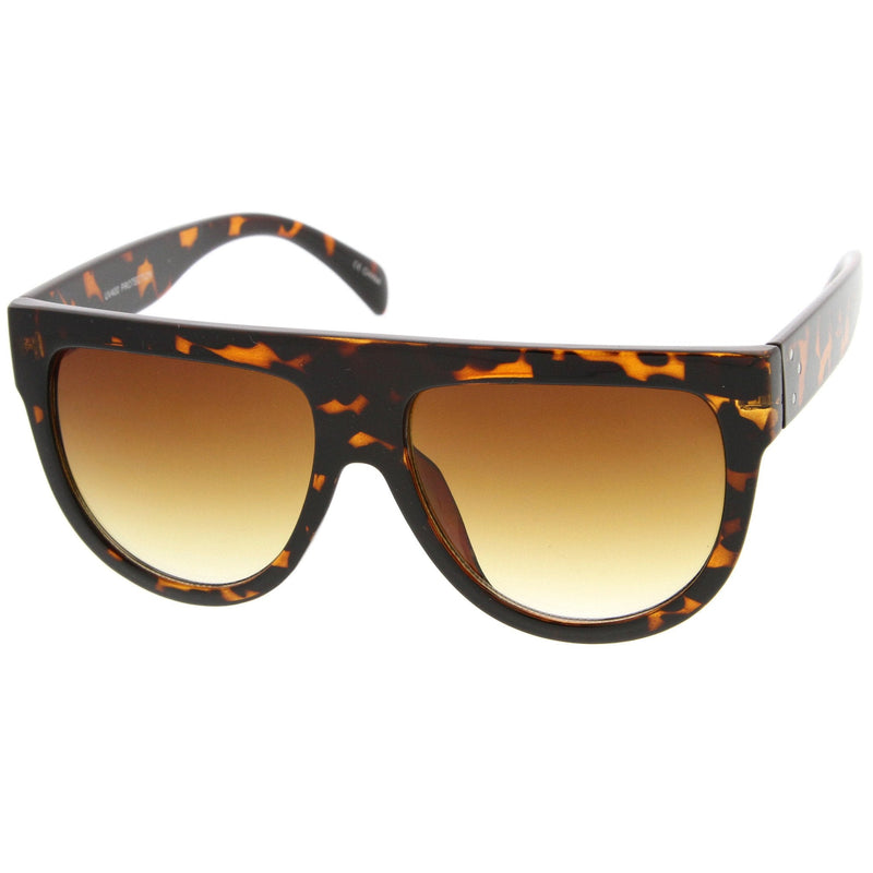 zeroUV Large Oversized Flat Top Teardrop Frame Aviator Sunglasses 9142 Sunglasses White Smoke Dark Tortoise Amber,Black Lavender,Matte Black Lavender,Tortoise Blue Gradient