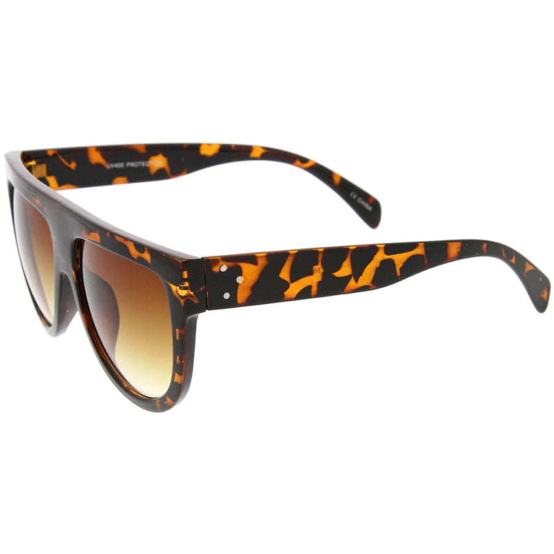 zeroUV Large Oversized Flat Top Teardrop Frame Aviator Sunglasses 9142 Sunglasses White Smoke Dark Tortoise Amber,Black Lavender,Matte Black Lavender,Tortoise Blue Gradient