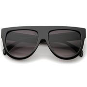 zeroUV Large Oversized Flat Top Teardrop Frame Aviator Sunglasses 9142 Sunglasses Dark Slate Gray Black Lavender