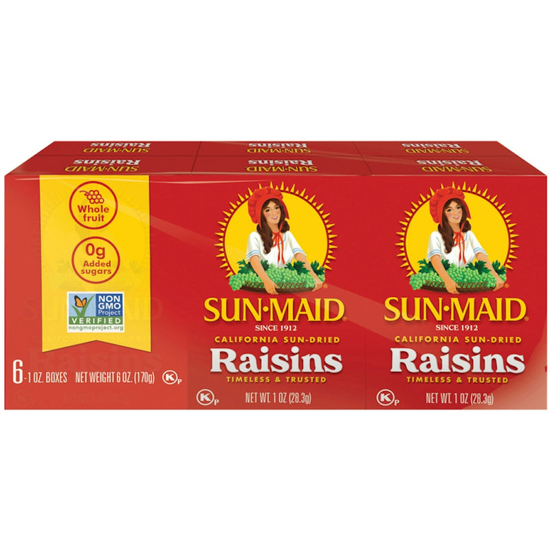 Sun-Maid Sun-Maid California Dried Raisins 6 Pack/1oz Cartons Soups & Broths Sienna
