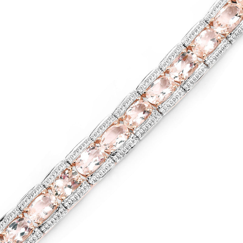 Bids.com 18K Rose Gold Plated 11.60 Carat Genuine Morganite .925 Sterling Silver Bracelet Bracelets White Smoke size 7.50,size 7.00,size 7.25,size 8.00