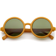 zeroUV 1980's Retro Round Sunglasses Fashion Sunglasses 8754 Sunglasses White Smoke Matte Orange Green
