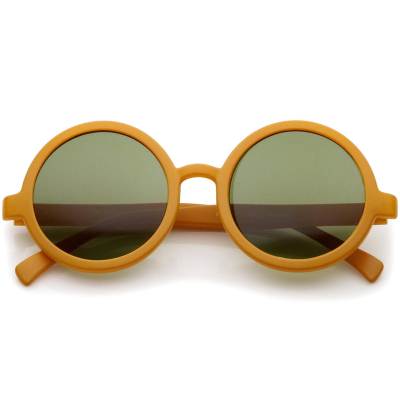 zeroUV 1980's Retro Round Sunglasses Fashion Sunglasses 8754 Sunglasses White Smoke Matte Orange Green