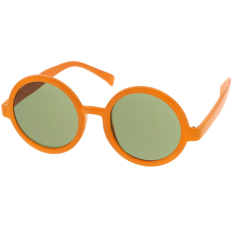 zeroUV 1980's Retro Round Sunglasses Fashion Sunglasses 8754 Sunglasses White Smoke Red,Tortoise Green,Black Smoke,Tortoise Amber,Black Lavender,Matte Orange Green,Matte Yellow Smoke,Matte Brown Brown,Matte Black Green