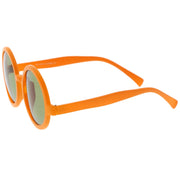 zeroUV 1980's Retro Round Sunglasses Fashion Sunglasses 8754 Sunglasses White Smoke Red,Tortoise Green,Black Smoke,Tortoise Amber,Black Lavender,Matte Orange Green,Matte Yellow Smoke,Matte Brown Brown,Matte Black Green