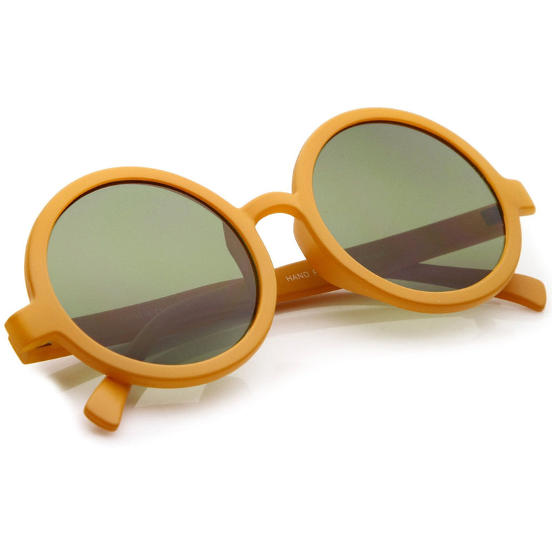 zeroUV 1980's Retro Round Sunglasses Fashion Sunglasses 8754 Sunglasses White Smoke Red,Tortoise Green,Black Smoke,Tortoise Amber,Black Lavender,Matte Orange Green,Matte Yellow Smoke,Matte Brown Brown,Matte Black Green