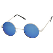 zeroUV Retro Lennon Style Round Circle Metal Mirror Lens Sunglasses 1408 Sunglasses White Smoke Gold Mirror,Silver Yellow,Silver Blue,Silver Red,Gold Midnight,Gold Ice,Gold Fire,Gold Sun,Silver / Silver Mirror