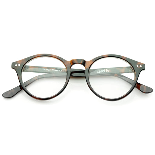 zeroUV Vintage European Clear Lens Small Round Glasses 8403 Glasses White Smoke Dark Tortoise,Black,Yellow Tortoise,Crystal Clear,Black Tortoise Clear,Black Clear Clear