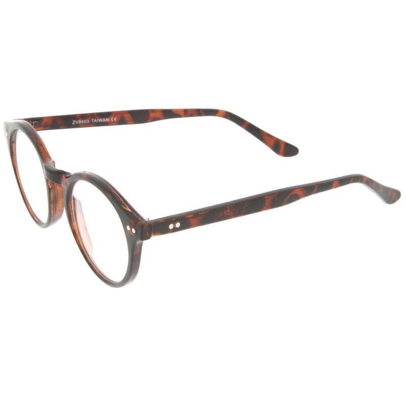 zeroUV Vintage European Clear Lens Small Round Glasses 8403 Glasses White Smoke Dark Tortoise,Black,Yellow Tortoise,Crystal Clear,Black Tortoise Clear,Black Clear Clear