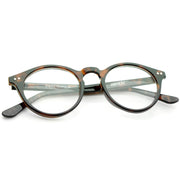 zeroUV Vintage European Clear Lens Small Round Glasses 8403 Glasses White Smoke Dark Tortoise,Black,Yellow Tortoise,Crystal Clear,Black Tortoise Clear,Black Clear Clear