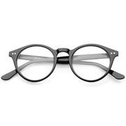 zeroUV Vintage European Clear Lens Small Round Glasses 8403 Glasses White Smoke Black