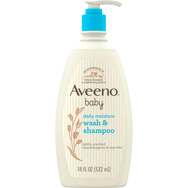 Aveeno Aveeno Baby Daily Moisture Gentle Bath Wash & Shampoo – 18 fl. oz. Shampoo White Smoke