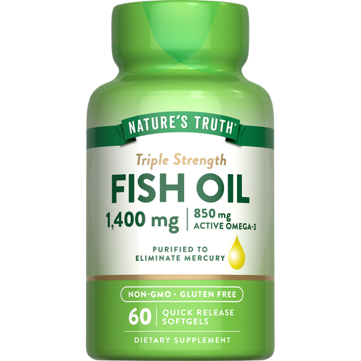 Nature's Truth Nature's Truth Triple Strength Fish Oil 1360 Mg Capsules Vitamins & Supplements White Smoke