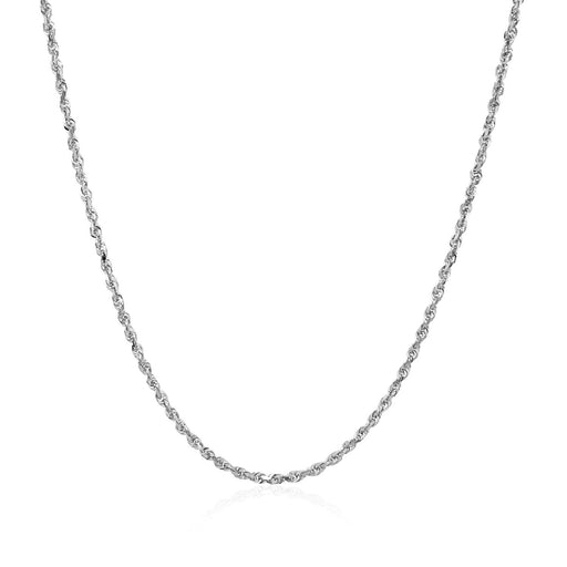 Bids.com 10k White Gold Solid Diamond Cut Rope Chain 1.4mm Necklaces White Smoke 16 / White Gold,18 / White Gold,20 / White Gold,22 / White Gold,24 / White Gold