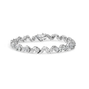 Bids.com 14K White Gold 2.00 Cttw Diamond Cluster and Spiral Link Bracelet (I-J Color, I1-I2 Clarity) - 7" Bracelets White Smoke White.Gold / 7