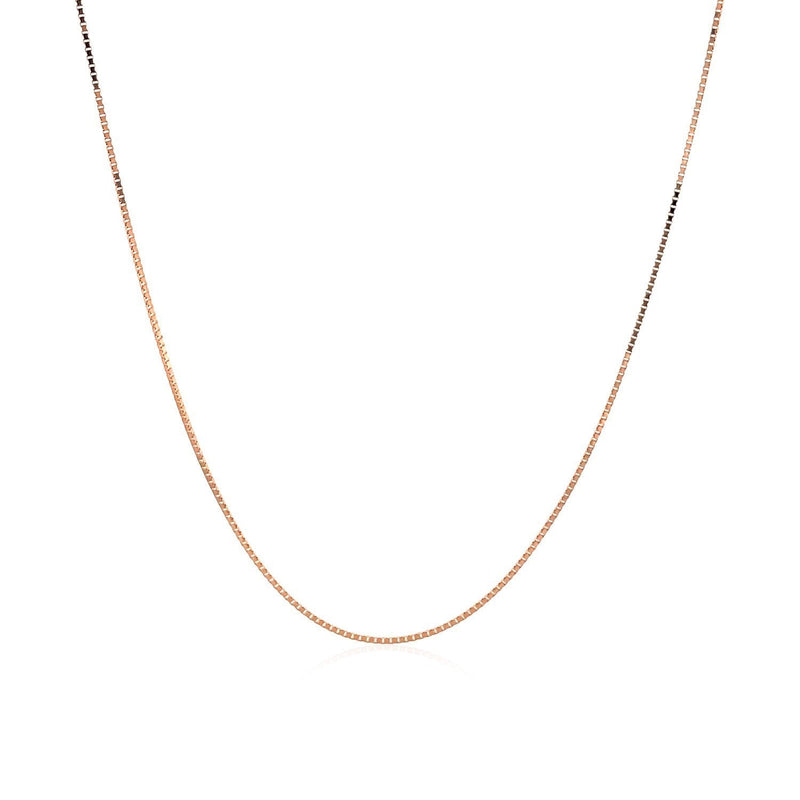 Bids.com 18k Rose Gold Classic Box Chain (0.60 mm) Necklaces White Smoke 18 / Rose Gold