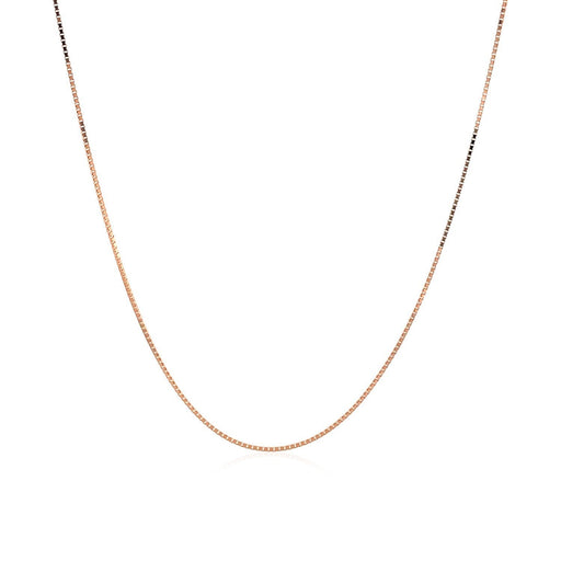 Bids.com 18k Rose Gold Classic Box Chain (0.60 mm) Necklaces White Smoke 18 / Rose Gold