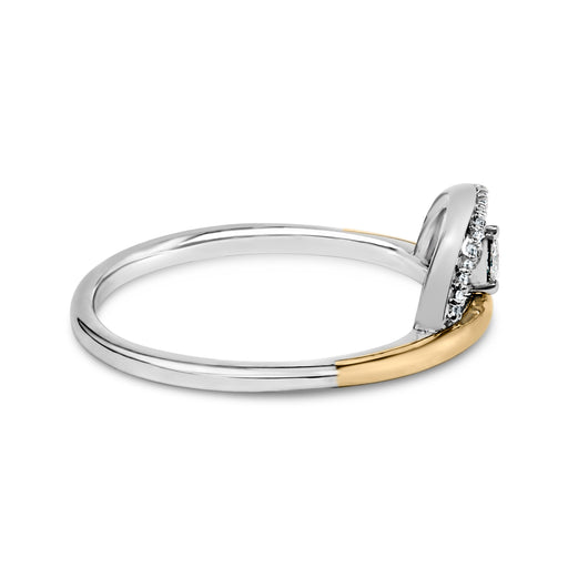 Bids.com 14K Yellow Gold Plated Sterling Silver 1/10 Cttw Diamond Arc Ring Rings White Smoke 7 / YellowWhite.Sterling Silver
