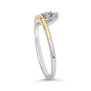 Bids.com 14K Yellow Gold Plated Sterling Silver 1/10 Cttw Diamond Arc Ring Rings White Smoke 7 / YellowWhite.Sterling Silver