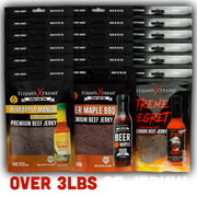 Elijah's Xtreme Elijah’s Xtreme Beef Jerky Bulk Trio - 6 bags of Each Flavor, 18 bags total (3lbs) Beef Jerky Black