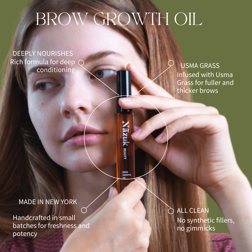 Nãzuk Beauty Brow Growth Oil Brow Serum Dark Olive Green