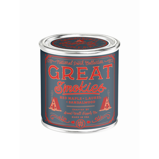 Good & Well Supply Co Great Smokies National Park Candle Candles White Smoke Half Pint / 8oz / Cotton Wick,Pint / 14oz / Cotton Wick