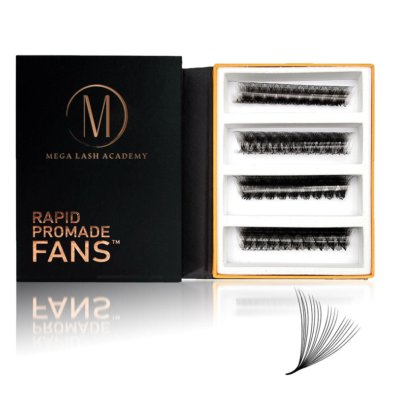 Mega Lash Academy 18D Mix Rapid Promade Fans® - 500 Fans Promade Fans Black 0.03 / D / Mixed 11-12-13-14 mm,0.03 / D / Mixed 13-14-15-16 mm,0.03 / D / Mixed 15-16-17-18 mm,0.03 / D / Mixed 17-18-19-20 mm