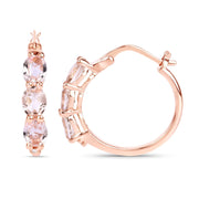 Bids.com 1.63 Carat Genuine Morganite and White Diamond .925 Sterling Silver Earrings Earrings White Smoke