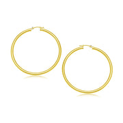Bids.com 14k Yellow Gold Polished Hoop Earrings (3x30mm) Earrings White Smoke Yellow Gold