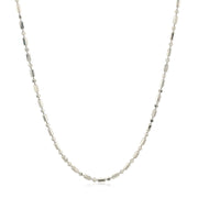 Bids.com 14k White Gold Diamond-Cut Alternating Bead Chain 1.5mm Necklaces White Smoke 16 / White Gold,18 / White Gold,20 / White Gold,24 / White Gold,One / White Gold