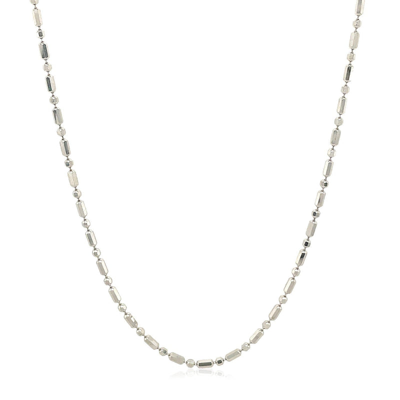 Bids.com 14k White Gold Diamond-Cut Alternating Bead Chain 1.5mm Necklaces White Smoke 16 / White Gold,18 / White Gold,20 / White Gold,24 / White Gold,One / White Gold