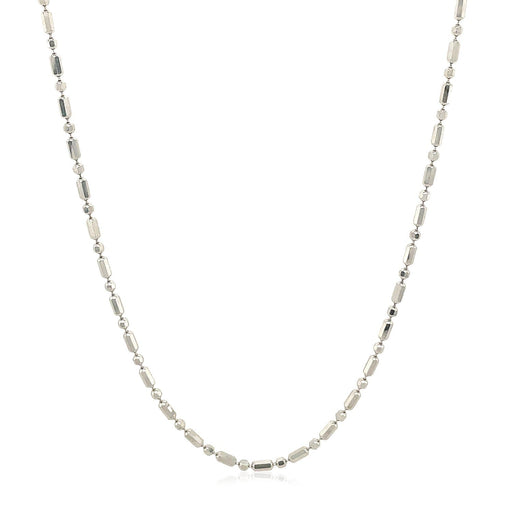 Bids.com 14k White Gold Diamond-Cut Alternating Bead Chain 1.5mm Necklaces White Smoke 16 / White Gold,18 / White Gold,20 / White Gold,24 / White Gold,One / White Gold