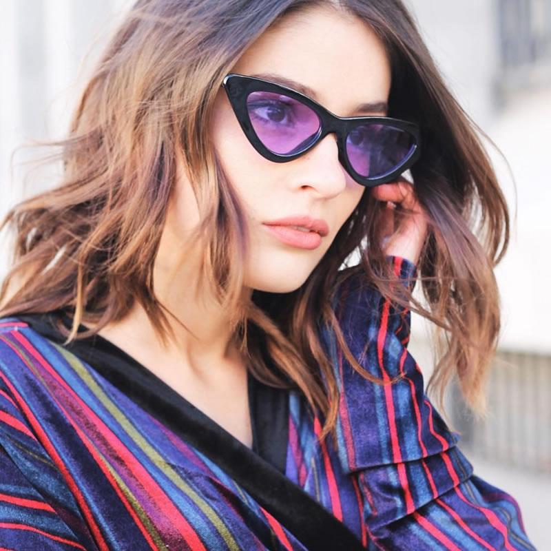 zeroUV Women's Retro Flat Angle Colored Lens Black Frame Sunglasses C511 Sunglasses White Smoke Black Red,Black Blue,Black Purple,Black Pink,Matte Black Green,Black Yellow