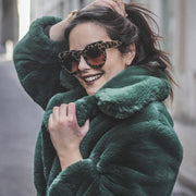 zeroUV Oversize Round Circle Pointed Cat Eye Sunglasses 9180 Sunglasses Dark Slate Gray Matte Black,Shiny Black Smoke,Tortoise Amber,Tortoise Smoke,Shiny Black Lavender,White Smoke,Red Smoke,White / Green Gradient