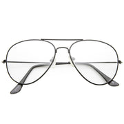zeroUV Retro Full Metal Aviator Sunglasses With Clear Lenses Glasses 9591 Glasses White Smoke Black Clear