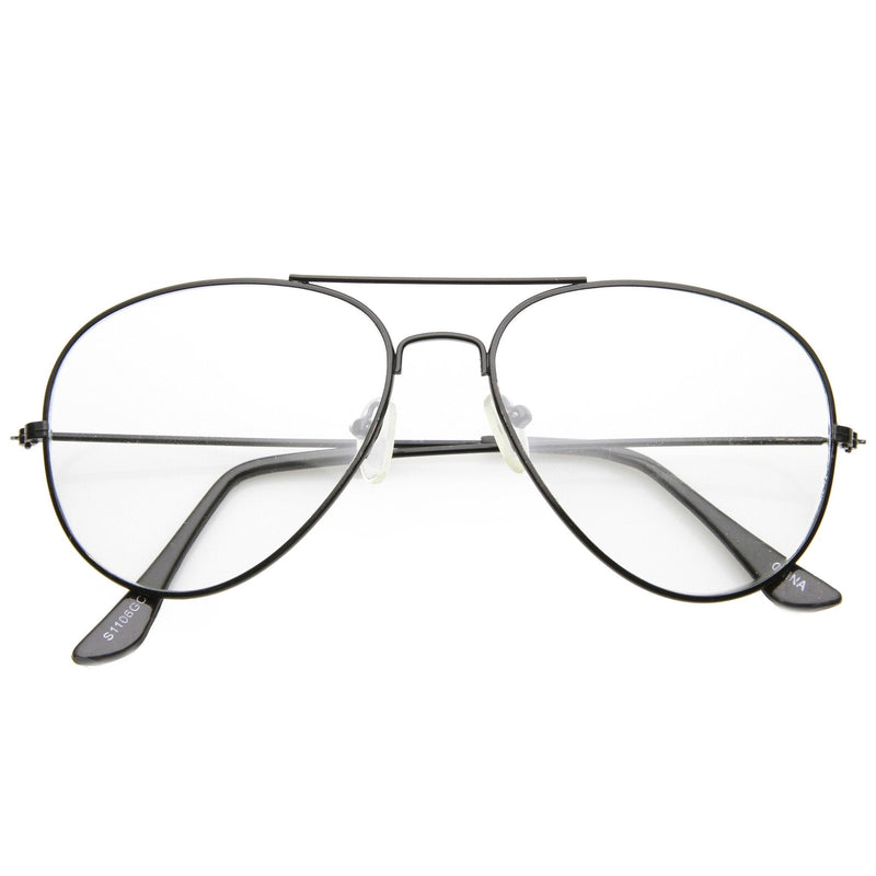zeroUV Retro Full Metal Aviator Sunglasses With Clear Lenses Glasses 9591 Glasses White Smoke Black Clear