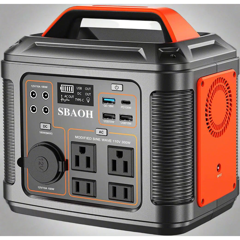 SmartPursue™ 296Wh Portable Solar Power Station Power Supply Dark Gray 110V / 300W