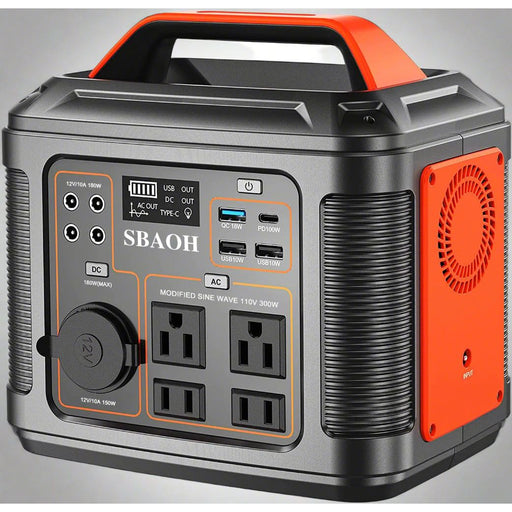 SmartPursue™ 296Wh Portable Solar Power Station Power Supply Dark Gray 110V / 300W