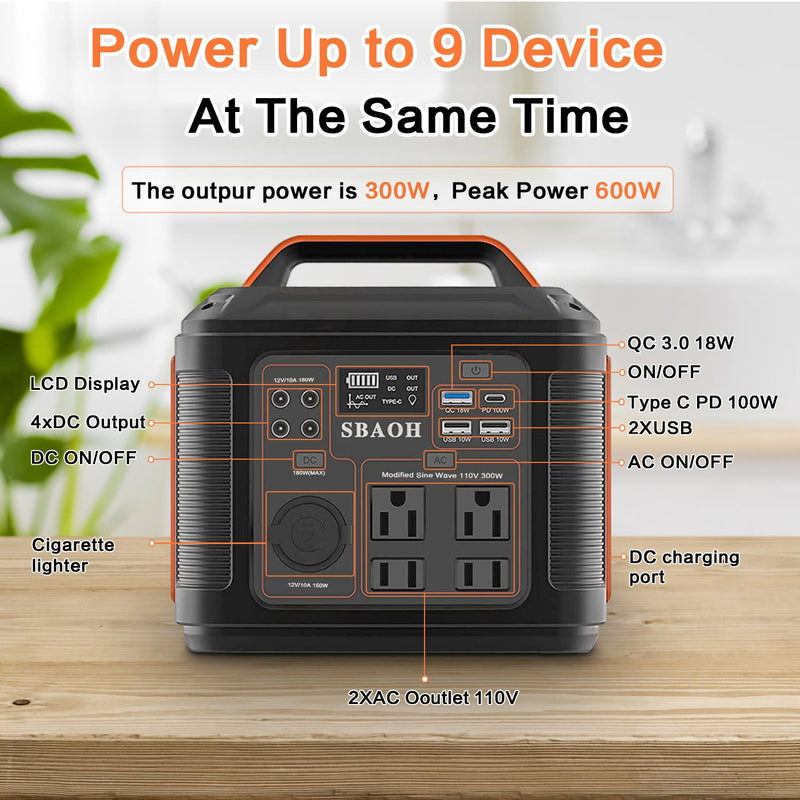 SmartPursue™ 296Wh Portable Solar Power Station Power Supply Lavender 110V / 300W