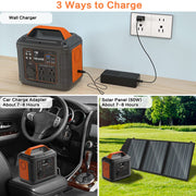 SmartPursue™ 296Wh Portable Solar Power Station Power Supply Light Gray 110V / 300W