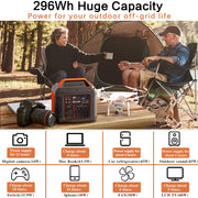 SmartPursue™ 296Wh Portable Solar Power Station Power Supply White Smoke 110V / 300W