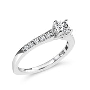 Bids.com 14K White Gold Diamond 1/2 Cttw Princess Cut Diamond Engagement Ring (G-H Color, VS2-SI1 Clarity) - Size 7 Rings White Smoke 7 / White.Gold