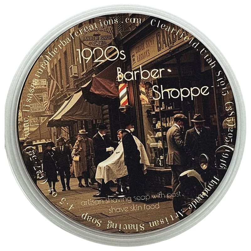 Lisa's Natural Herbal Creations Lisa's Natural Herbal Creations 1920s Barber Shoppe Shaving Soap 4.5 oz Shaving Soap White Smoke