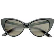 zeroUV Womens Fashion Hot Tip Pointed Vintage Cat Eye Sunglasses 8371 Sunglasses White Smoke Black Gradient