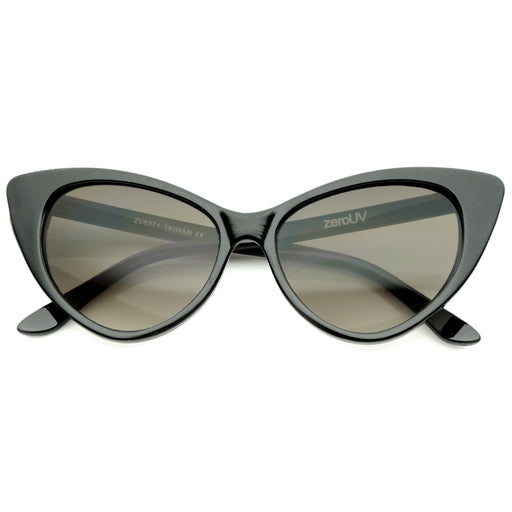 zeroUV Womens Fashion Hot Tip Pointed Vintage Cat Eye Sunglasses 8371 Sunglasses White Smoke Black Gradient