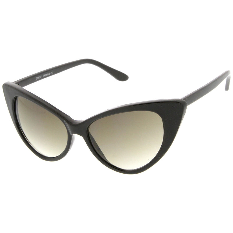 zeroUV Womens Fashion Hot Tip Pointed Vintage Cat Eye Sunglasses 8371 Sunglasses White Smoke Black Gradient,Crazy Tortoise,White Gradient,Yellow Tortoise,Red Tortoise,Red,Creme,Havana,Light Pink,Dark Tortoise,Black Smoke